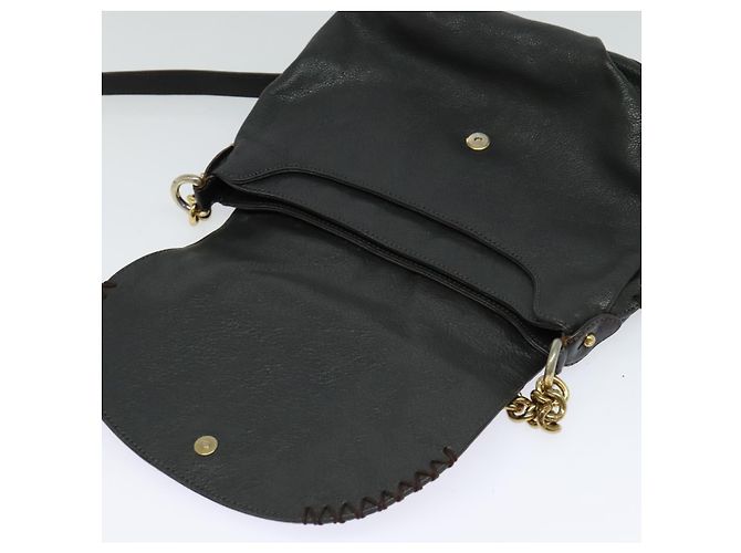 Borsa a spalla MCM in pelle grigia dorata Auth MY336 Marrone D'oro - vista 10