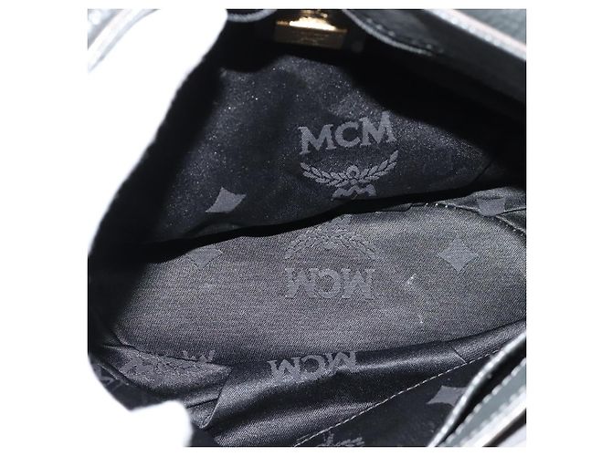 Borsa a spalla MCM in pelle grigia dorata Auth MY336 Marrone D'oro - vista 11