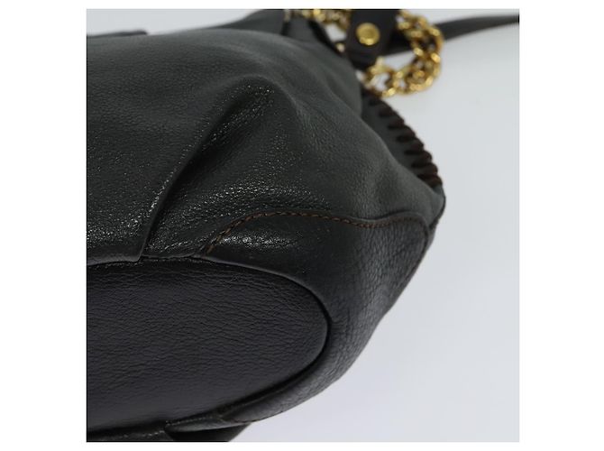 Borsa a spalla MCM in pelle grigia dorata Auth MY336 Marrone D'oro - vista 17