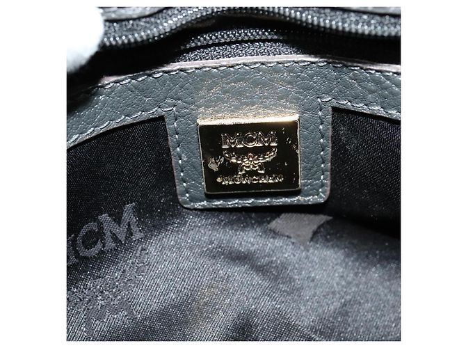 Borsa a spalla MCM in pelle grigia dorata Auth MY336 Marrone D'oro - vista 19