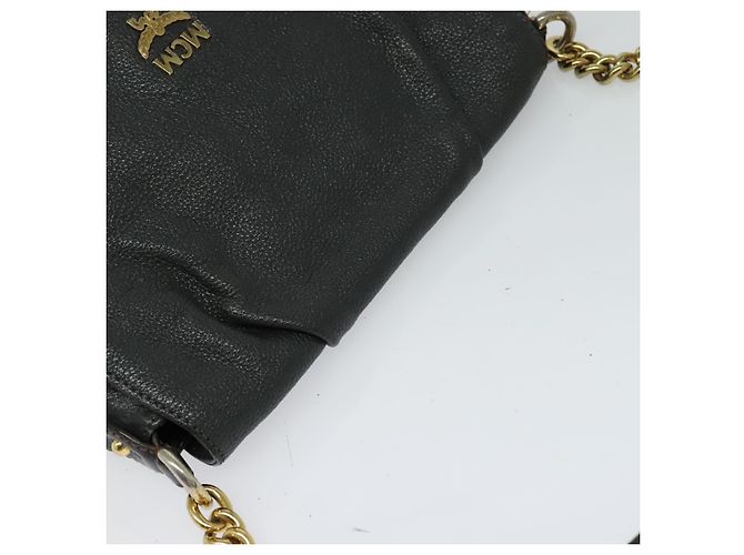 Borsa a spalla MCM in pelle grigia dorata Auth MY336 Marrone D'oro - vista 6
