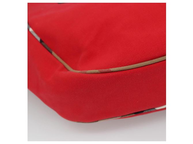 Burberry Borsa a spalla in tela rossa Auth ac3717 Rosso - vista 14