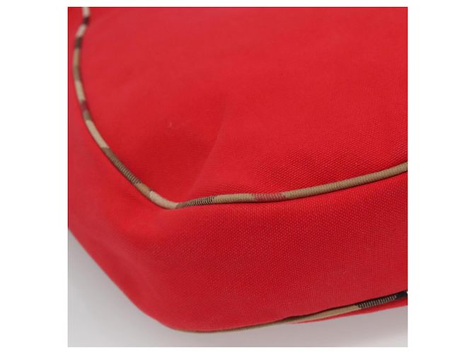 Burberry Borsa a spalla in tela rossa Auth ac3717 Rosso - vista 16