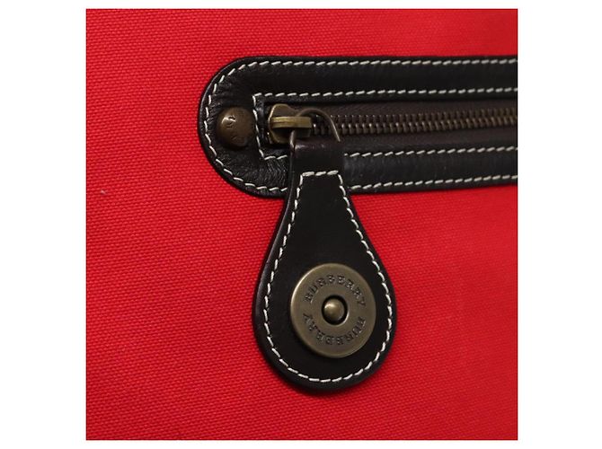 Burberry Borsa a spalla in tela rossa Auth ac3717 Rosso - vista 17