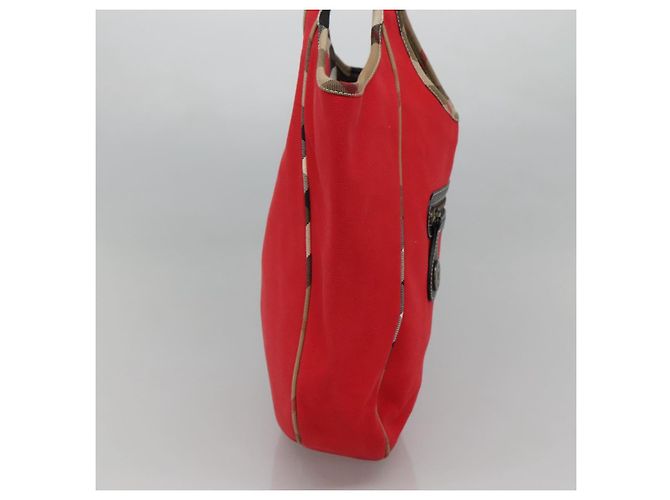 Burberry Borsa a spalla in tela rossa Auth ac3717 Rosso - vista 3