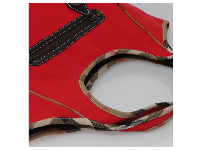 Burberry Borsa a spalla in tela rossa Auth ac3717 Rosso - vista 6