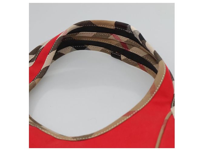 Burberry Borsa a spalla in tela rossa Auth ac3717 Rosso - vista 8