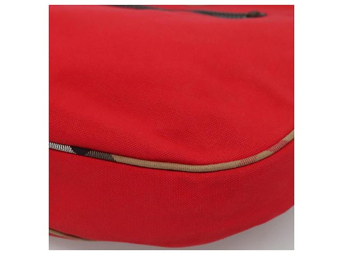 Burberry Borsa a spalla in tela rossa Auth ac3717 Rosso - vista 9