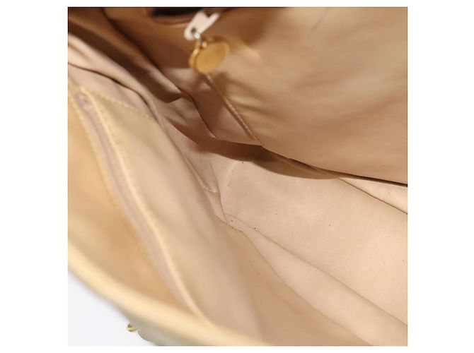 CHANEL Borsa a Spalla Matelassé con Catena in Pelle di Agnello Beige Oro CC Auth bs23535 D'oro - vista 20