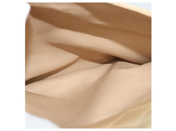 CHANEL Borsa a Spalla Matelassé con Catena in Pelle di Agnello Beige Oro CC Auth bs23535 D'oro - vista 23