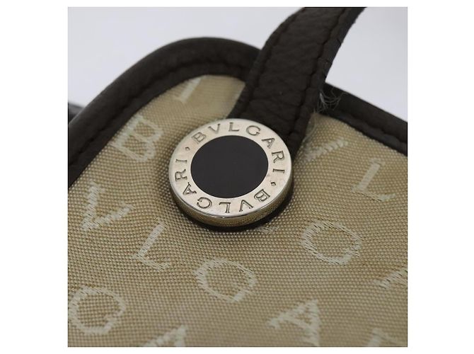 Bulgari Borsa a spalla BVLGARI Logo Mania in tela beige Auth EC908 - vista 10