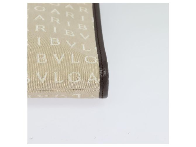 Bulgari Borsa a spalla BVLGARI Logo Mania in tela beige Auth EC908 - vista 14