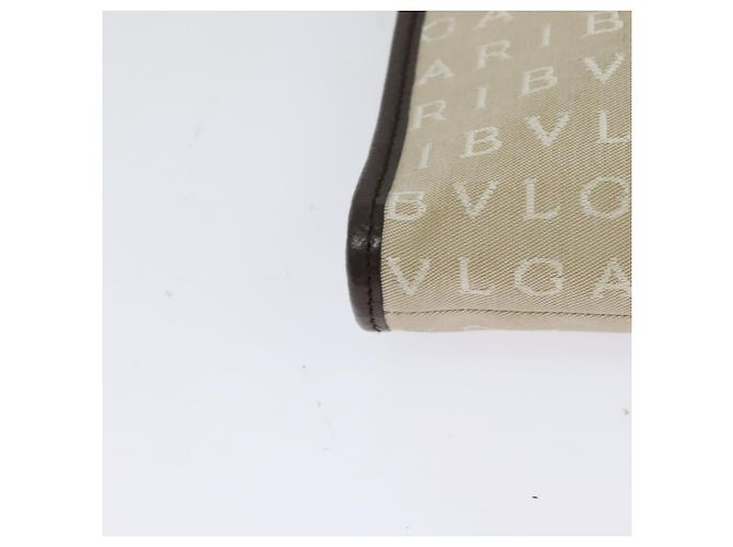 Bulgari Borsa a spalla BVLGARI Logo Mania in tela beige Auth EC908 - vista 15
