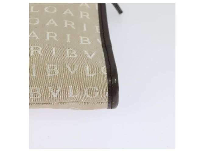 Bulgari Borsa a spalla BVLGARI Logo Mania in tela beige Auth EC908 - vista 16