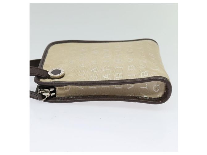 Bulgari Borsa a spalla BVLGARI Logo Mania in tela beige Auth EC908 - vista 3