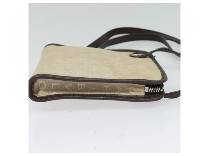 Bulgari Borsa a spalla BVLGARI Logo Mania in tela beige Auth EC908 - vista 4