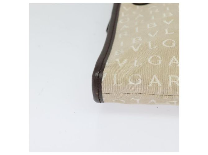 Bulgari Borsa a spalla BVLGARI Logo Mania in tela beige Auth EC908 - vista 9