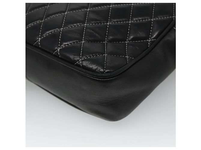 Bolsa de ombro BALLY em couro preto e dourado Auth bs23848 - vista 15
