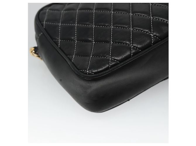 Bolsa de ombro BALLY em couro preto e dourado Auth bs23848 - vista 16