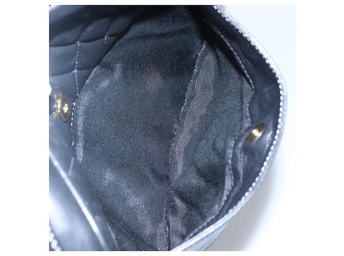 Bolsa de ombro BALLY em couro preto e dourado Auth bs23848 - vista 21