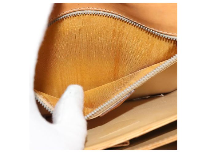 Céline Borsa a spalla in tela Macadam Celine con motivo carrozza a cavallo beige e oro Auth EC1008 D'oro - vista 11
