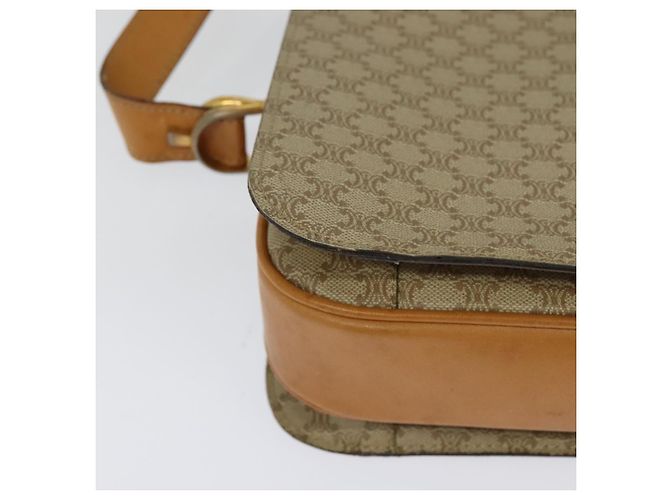 Céline Borsa a spalla in tela Macadam Celine con motivo carrozza a cavallo beige e oro Auth EC1008 D'oro - vista 16