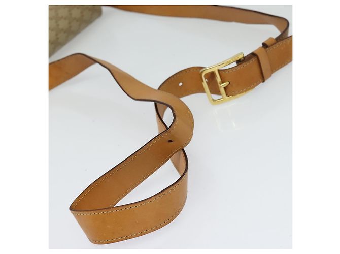 Céline Borsa a spalla in tela Macadam Celine con motivo carrozza a cavallo beige e oro Auth EC1008 D'oro - vista 7
