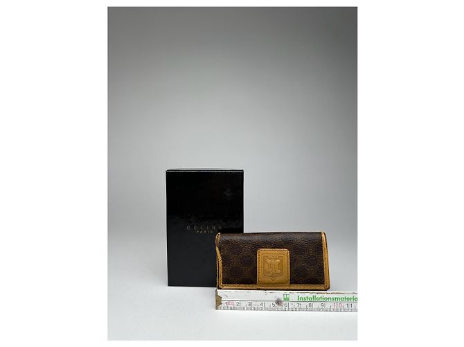 Céline Vintage Celine Paris Leather Key Holder Brown - view 10