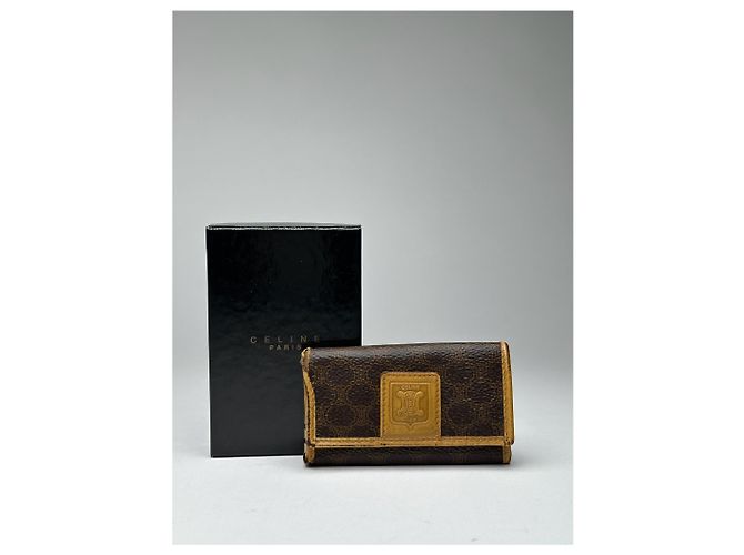 Céline Vintage Celine Paris Leather Key Holder Brown - view 12