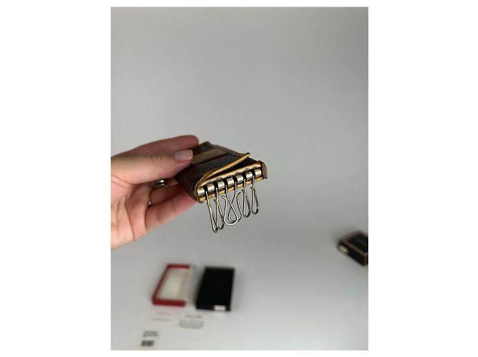 Céline Vintage Celine Paris Leather Key Holder Brown - view 4