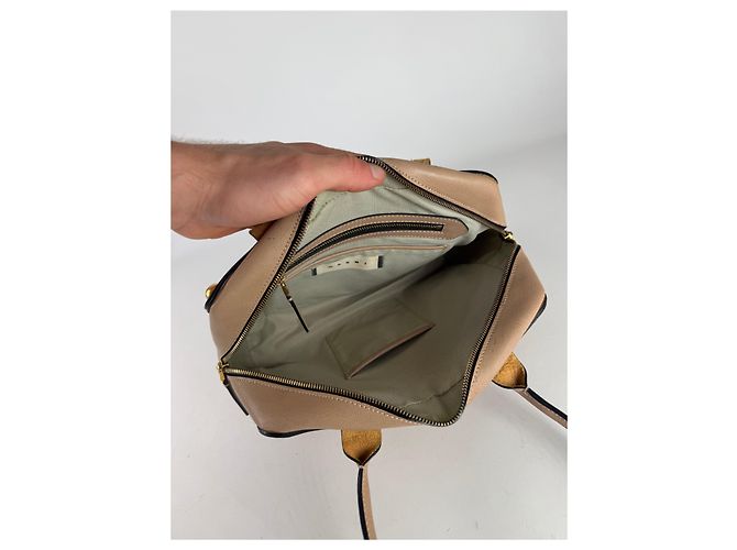 Vintage Marni Leder Tasche Beige - Ansicht 15