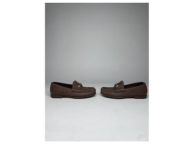 Gucci Braune Lederflats - Ansicht 2