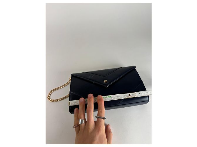 Vintage Givenchy 4G Leder Tasche Marineblau - Ansicht 12