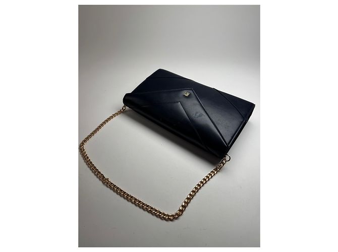 Vintage Givenchy 4G Leder Tasche Marineblau - Ansicht 6