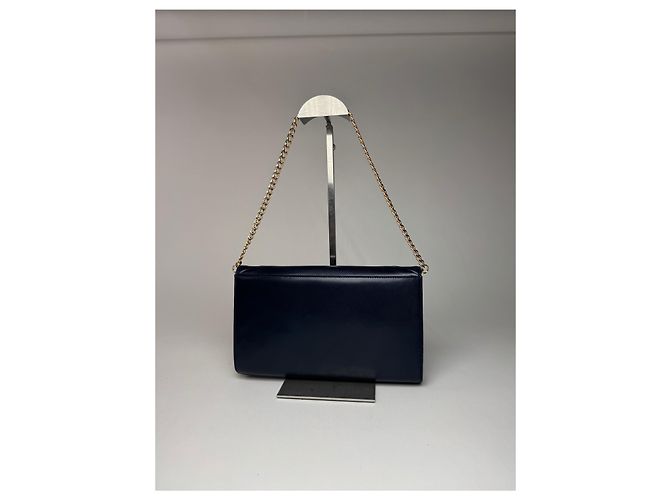 Vintage Givenchy 4G Leder Tasche Marineblau - Ansicht 9
