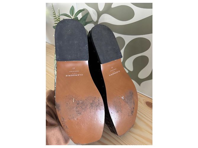 Sabot Robert Clergerie Mia Pelle Nera Legno Nero Beige - vista 5