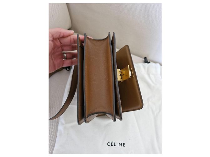 Borsa Céline Classic Box Mini in Pelle Marrone - vista 10