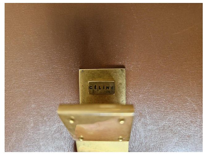 Borsa Céline Classic Box Mini in Pelle Marrone - vista 11