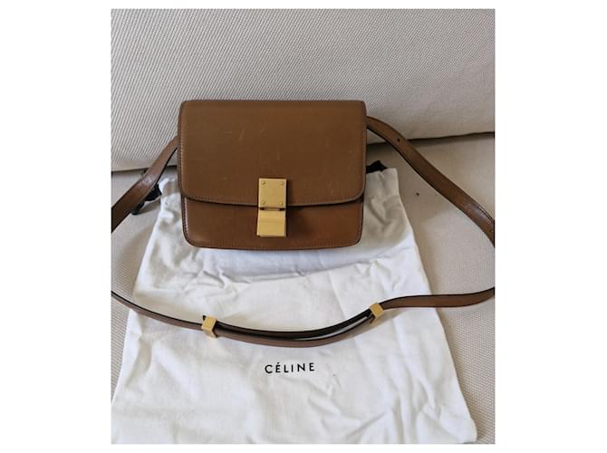 Borsa Céline Classic Box Mini in Pelle Marrone - vista 2