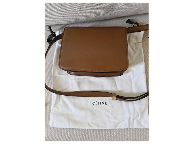 Borsa Céline Classic Box Mini in Pelle Marrone - vista 4