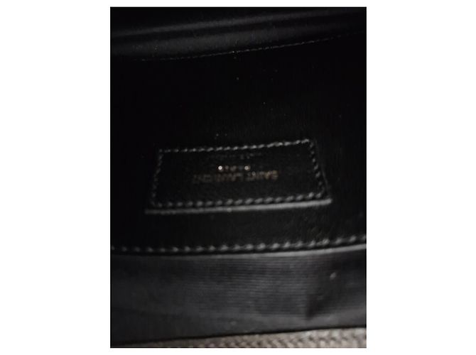 Collège Borsa Saint Laurent in pelle di capra trapuntata marrone - vista 9