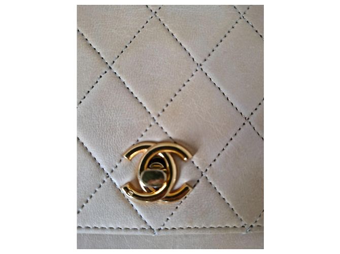 Timeless Borsa Chanel Double Flap in pelle d'agnello beige - vista 6