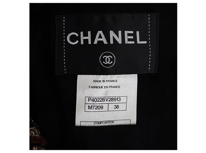 Chanel 14K$ Black Ribbon Tweed Jacket with Jewel Accents - view 10