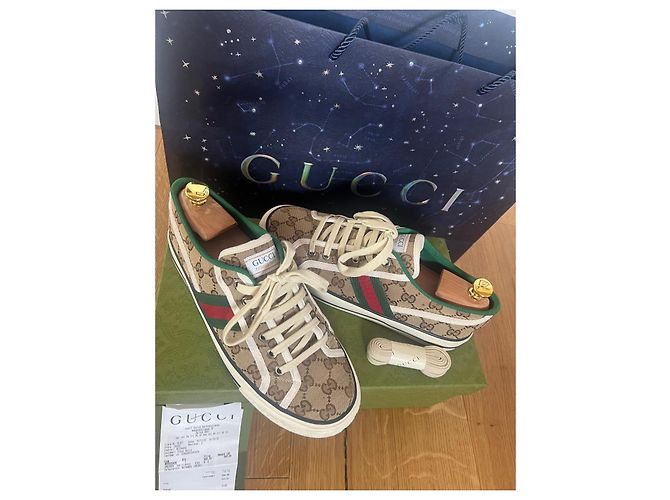 Sneaker GG da uomo con Gucci Tennis 1977 Beige - vista 3