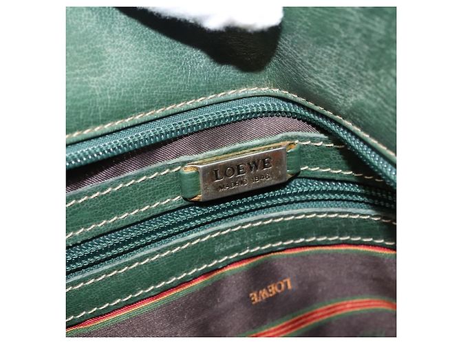 LOEWE Velazquez Borsa a Spalla Pelle Blu Oro Auth MY227 D'oro - vista 11