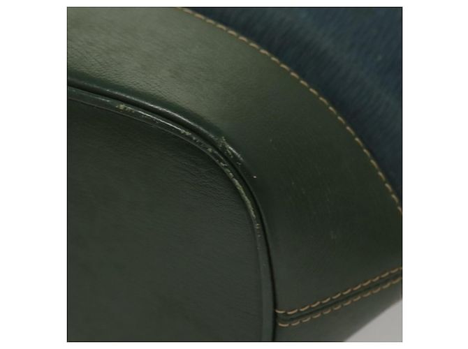 LOEWE Velazquez Borsa a Spalla Pelle Blu Oro Auth MY227 D'oro - vista 16