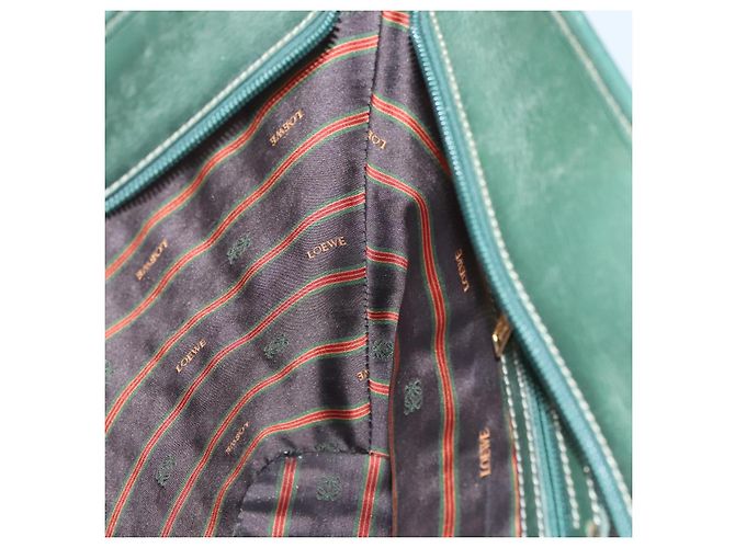 LOEWE Velazquez Borsa a Spalla Pelle Blu Oro Auth MY227 D'oro - vista 19