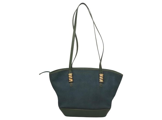 LOEWE Velazquez Borsa a Spalla Pelle Blu Oro Auth MY227 D'oro - vista 2
