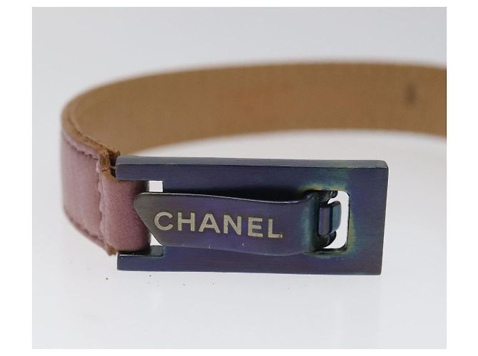 Bracciale in pelle viola CC Auth bs23239 CHANEL Porpora - vista 6