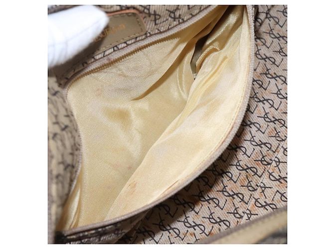 Borsa a mano SAINT LAURENT in pelle embossata grigia Auth sw230 Marrone - vista 12